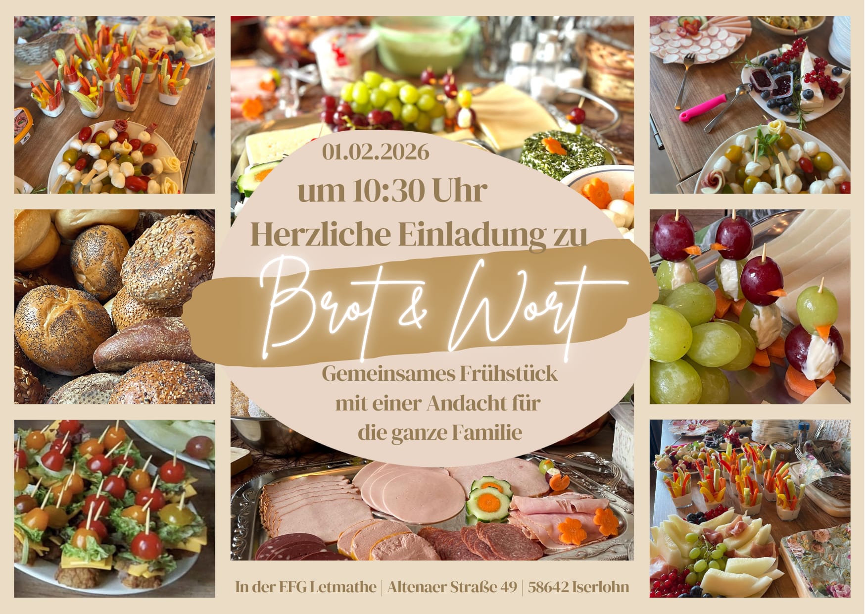 Herzliche Einladung zu Brot und Wort am 01.02.2026, um 10:30 Uhr .. mit Frühstück