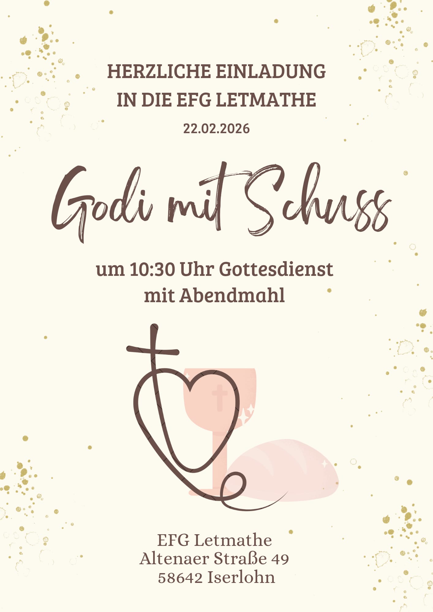 Herzliche Einladung zum Gottesdienst am 22.02.2026, um 10:30 Uhr