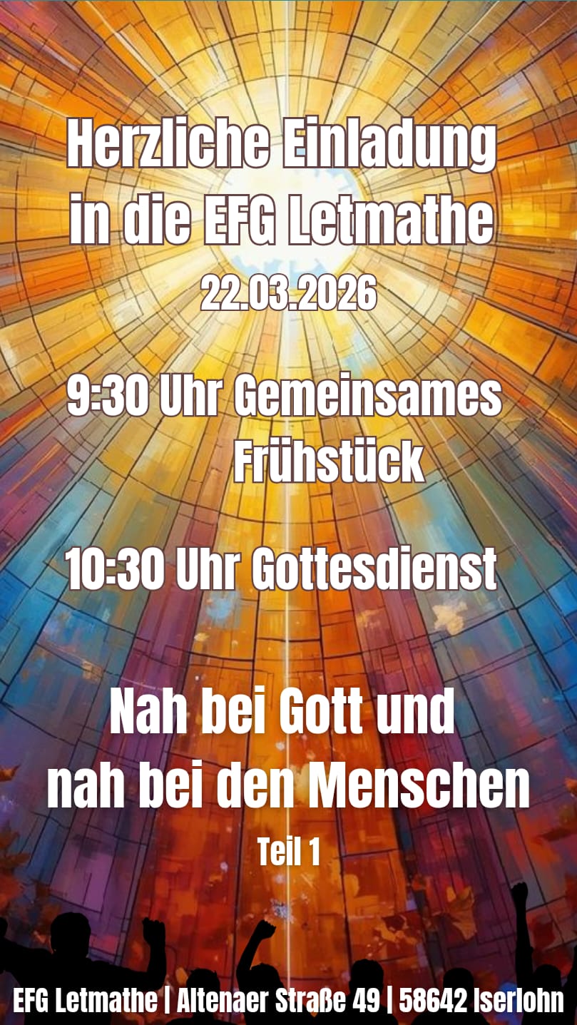Herzliche Einladung zum Gottesdienst am 22.03.2026, um 10:30 Uhr .. mit Frühstück ab 9:30 Uhr