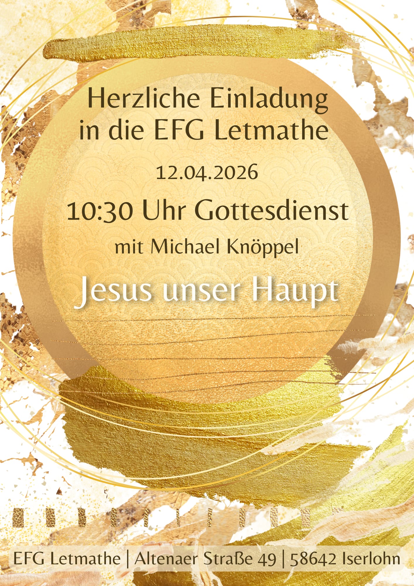 Herzliche Einladung zum Gottesdienst am 12.04.2026, um 10:30 Uhr