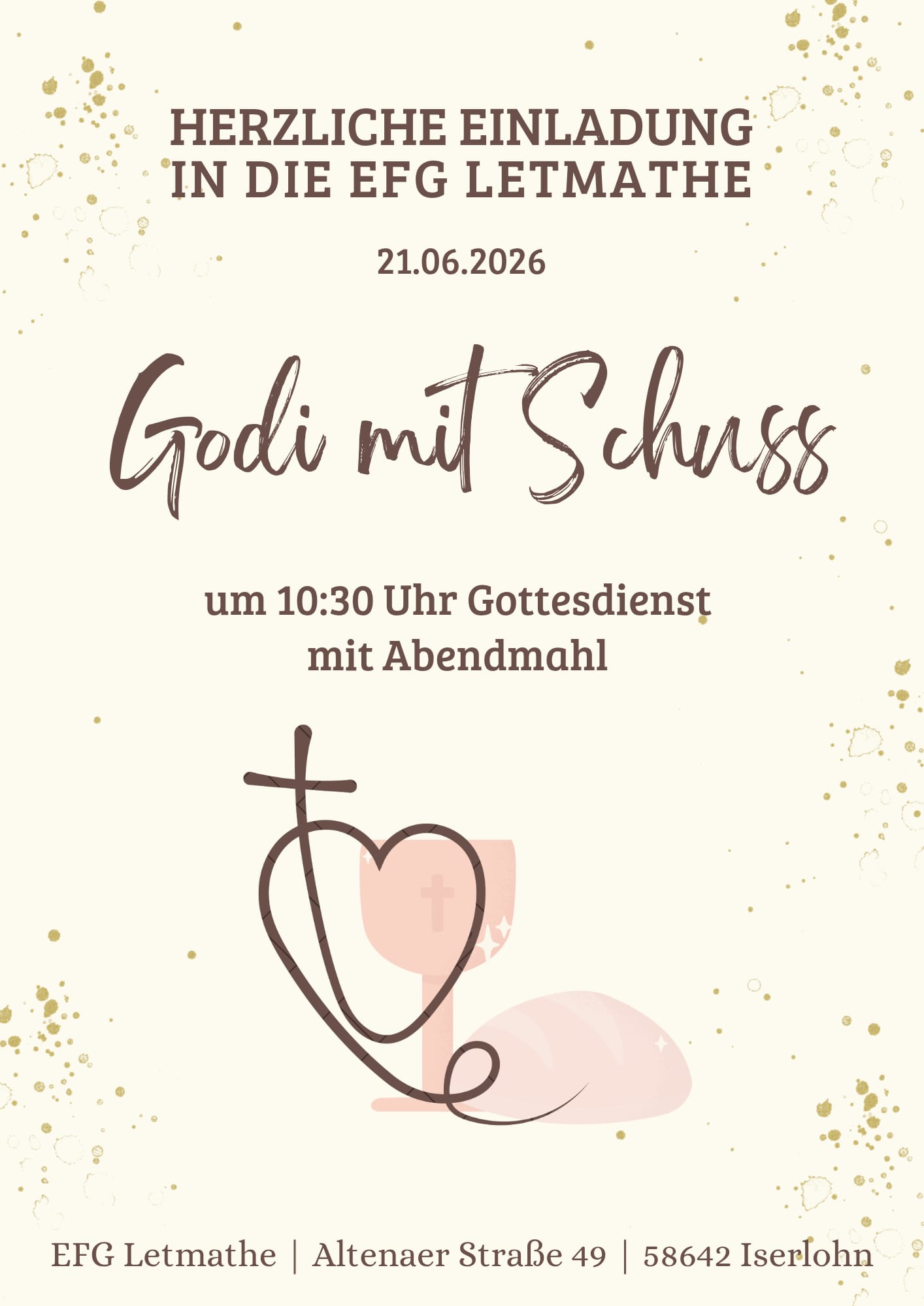 Herzliche Einladung zum Gottesdienst am 21.06.2026, um 10:30 Uhr ..