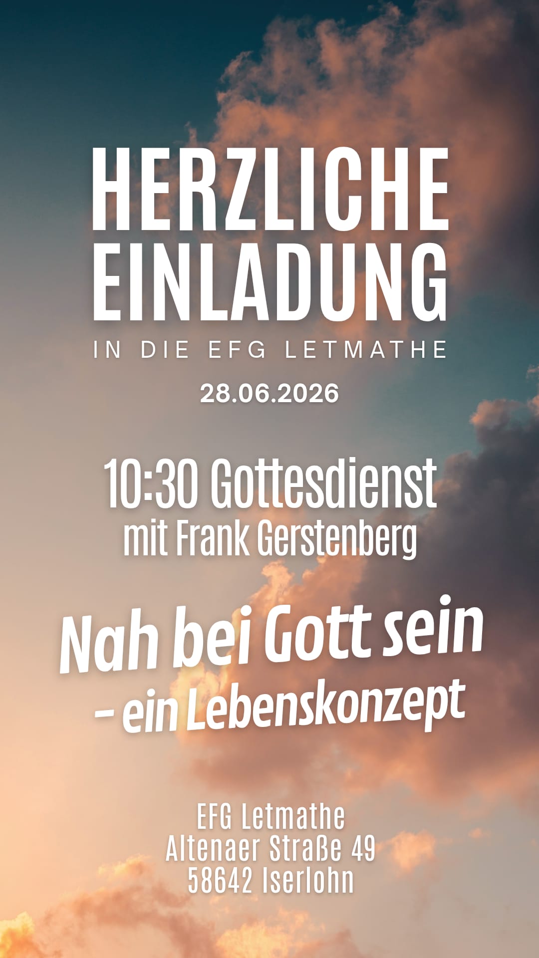 Herzliche Einladung zum Gottesdienst am 28.06.2026, um 10:30 Uhr ..